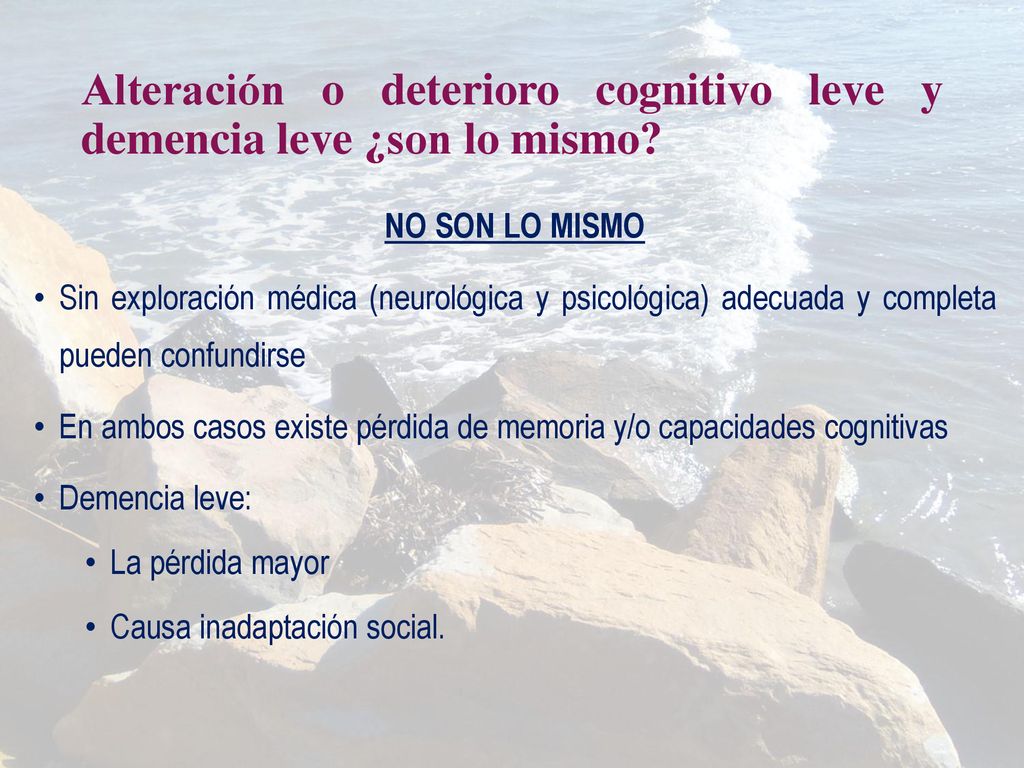 Alteración o deterioro cognitivo leve y demencia leve ¿son lo mismo