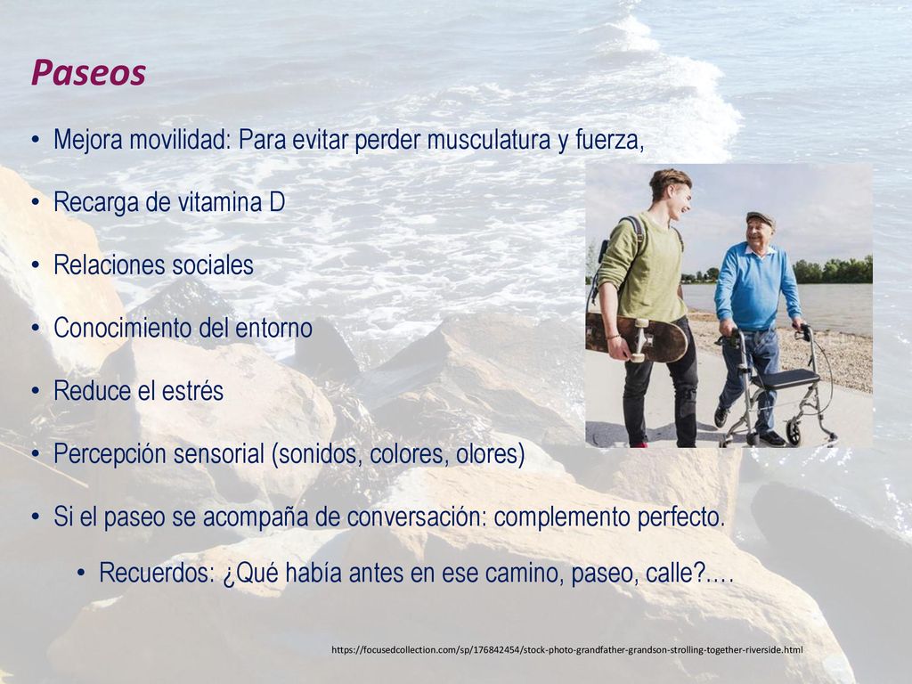 Paseos Mejora movilidad: Para evitar perder musculatura y fuerza,