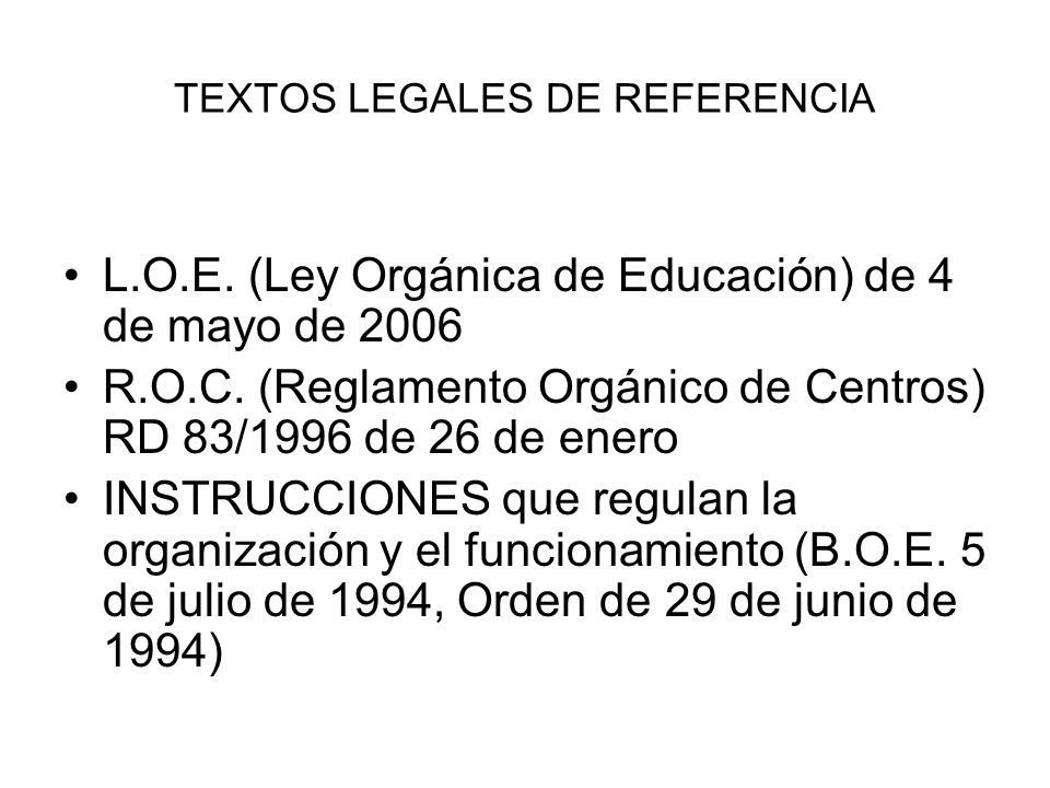TEXTOS LEGALES DE REFERENCIA