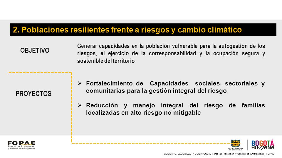 2. Poblaciones resilientes frente a riesgos y cambio climático