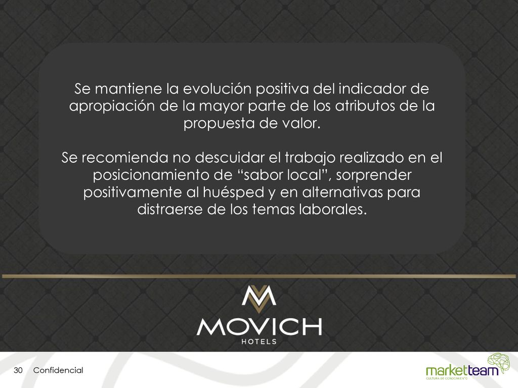 Se mantiene la evolución positiva del indicador de apropiación de la mayor parte de los atributos de la propuesta de valor.