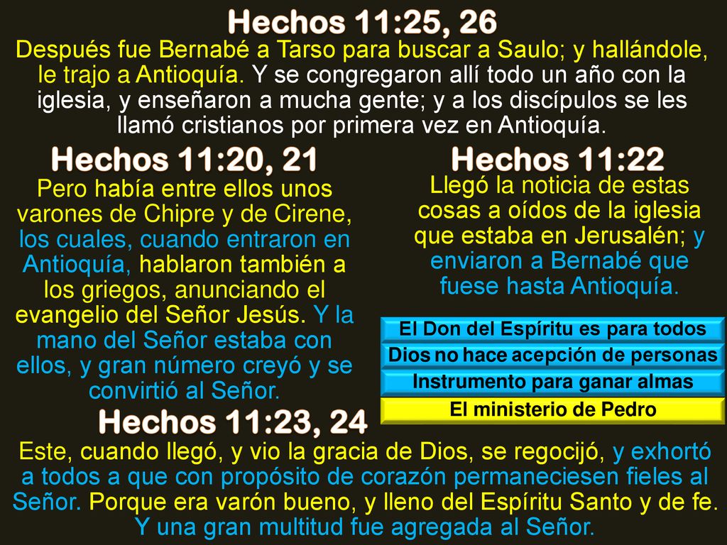 Hechos 11:25, 26 Hechos 11:20, 21 Hechos 11:22 Hechos 11:23, 24