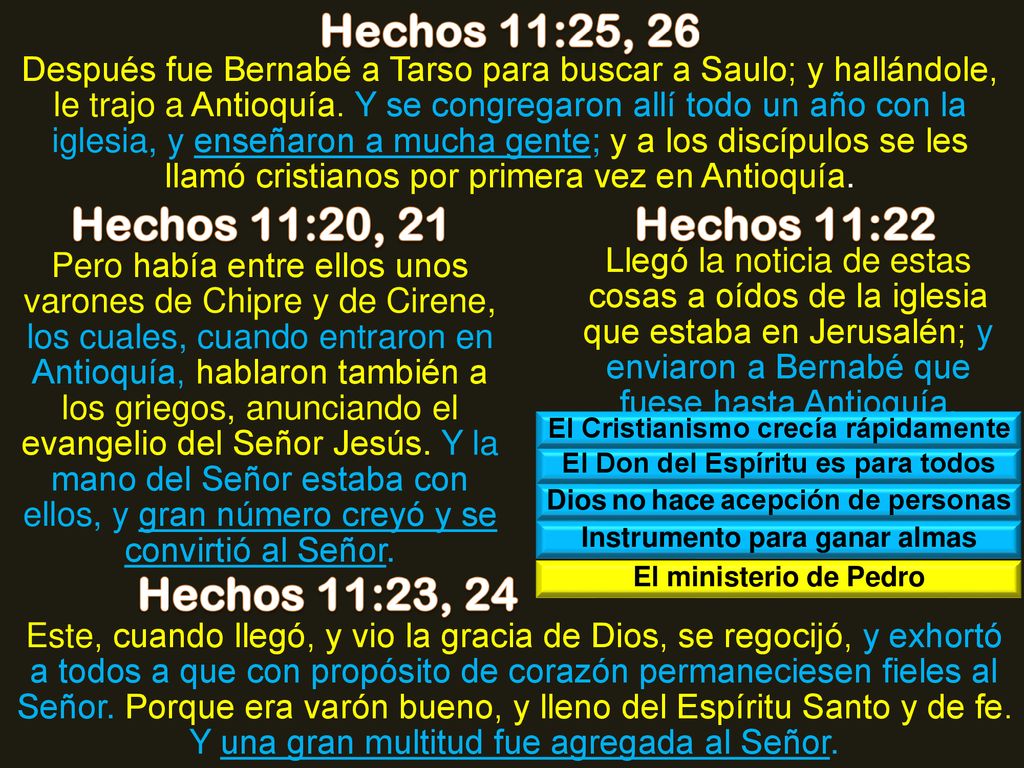 Hechos 11:25, 26 Hechos 11:20, 21 Hechos 11:22 Hechos 11:23, 24