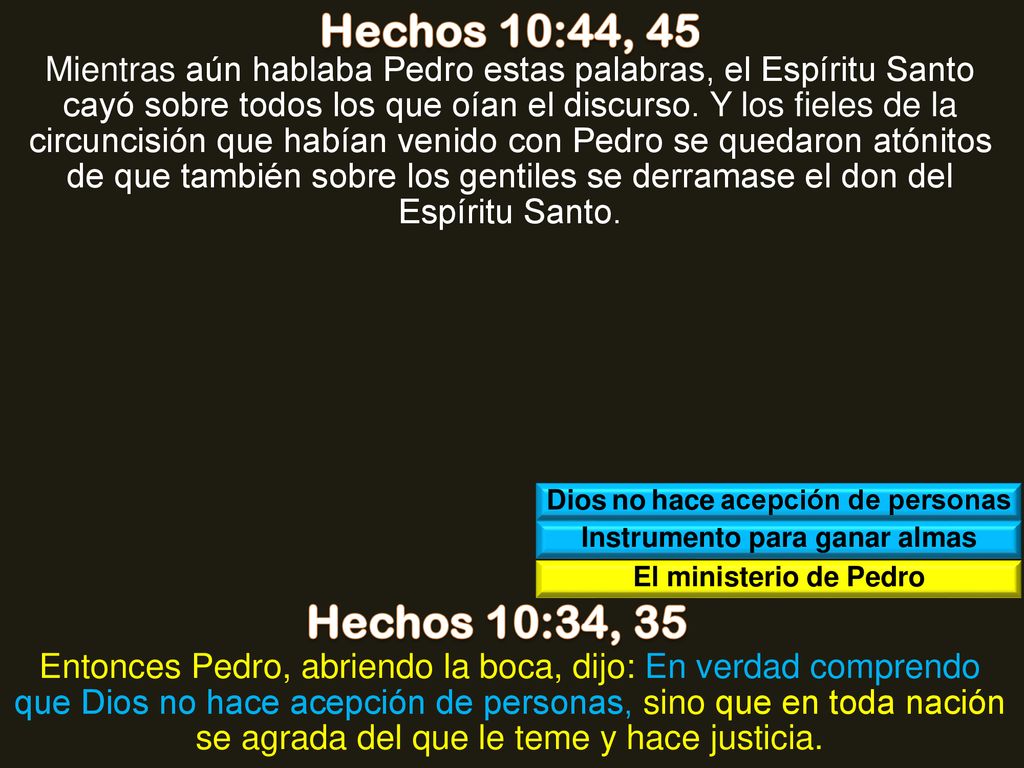 Dios no hace acepción de personas Instrumento para ganar almas