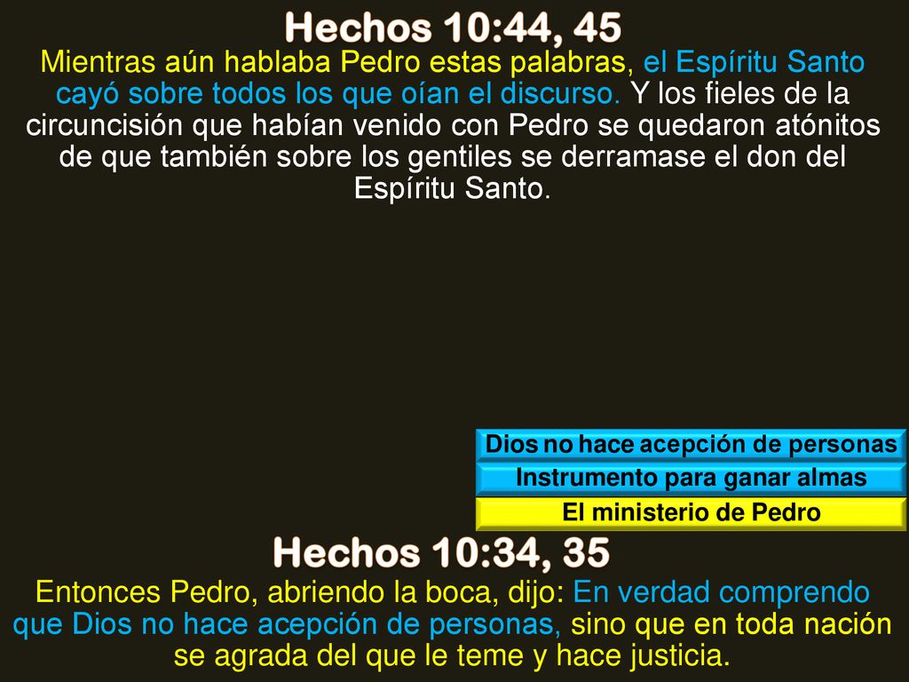 Dios no hace acepción de personas Instrumento para ganar almas