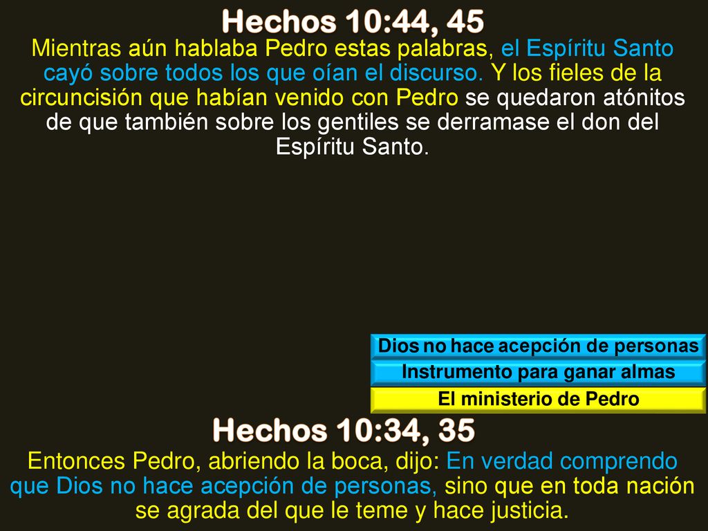 Dios no hace acepción de personas Instrumento para ganar almas