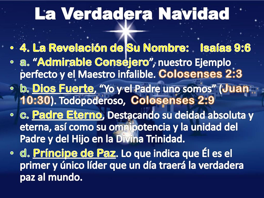 La Verdadera Navidad 4. La Revelación de Su Nombre: Isaías 9:6