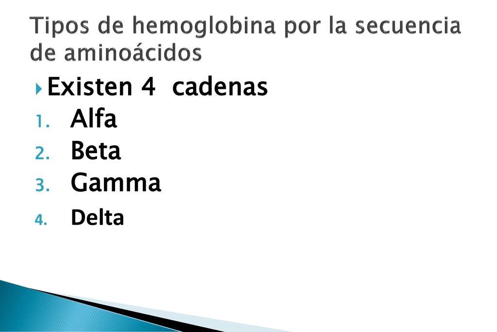 Tipos de hemoglobina por la secuencia de aminoácidos