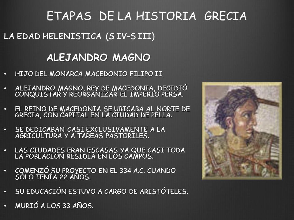 ETAPAS DE LA HISTORIA GRECIA