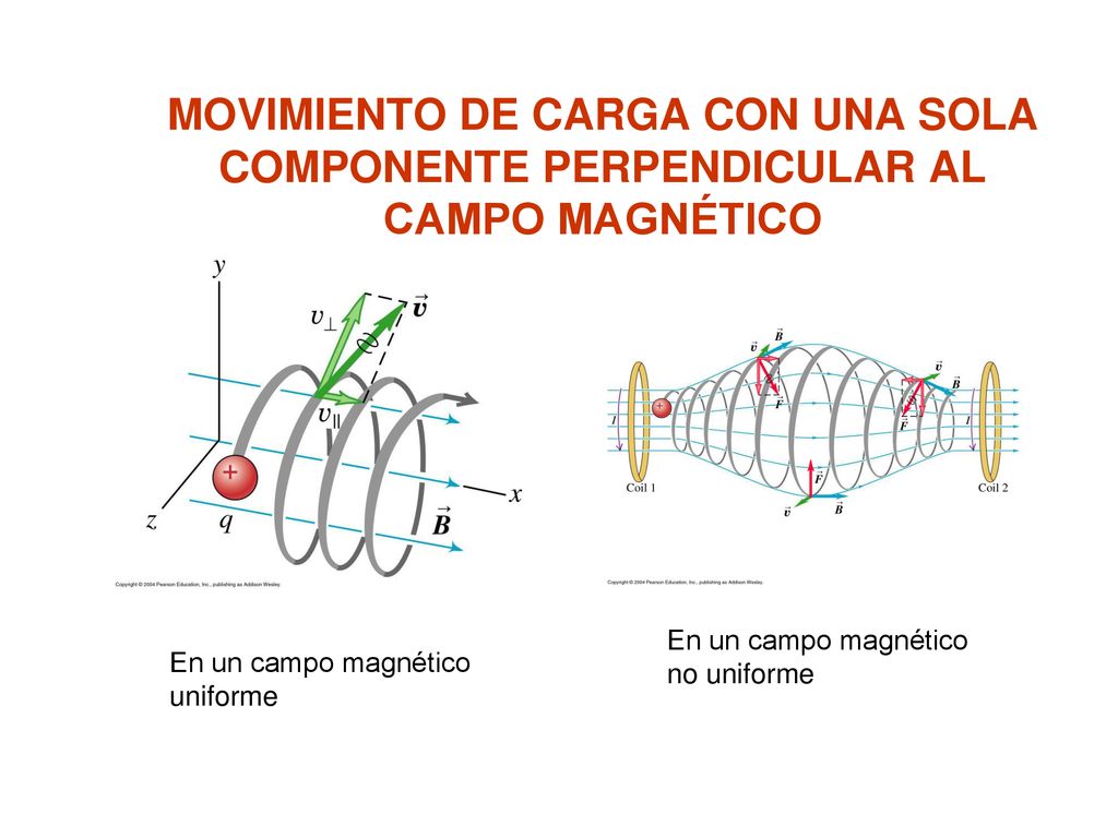 MOVIMIENTO DE CARGA CON UNA SOLA COMPONENTE PERPENDICULAR AL CAMPO MAGNÉTICO