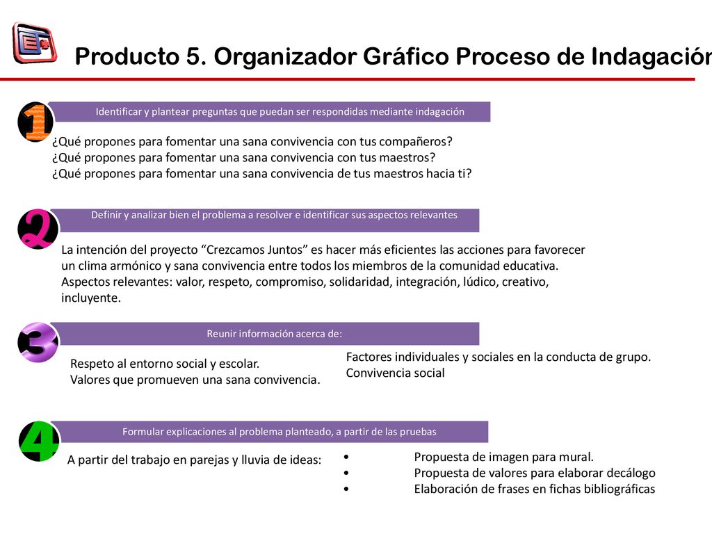 Producto 5. Organizador Gráfico Proceso de Indagación