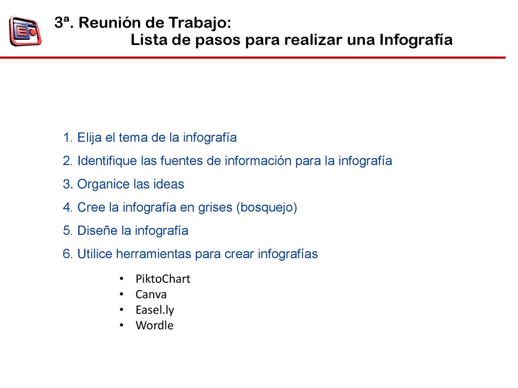 Lista de pasos para realizar una Infografía