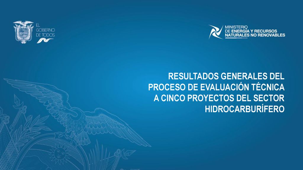 RESULTADOS GENERALES DEL PROCESO DE EVALUACIÓN TÉCNICA A CINCO PROYECTOS DEL SECTOR HIDROCARBURÍFERO