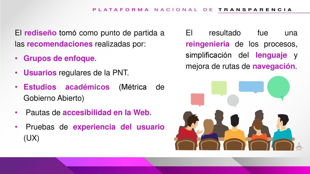 El rediseño tomó como punto de partida a las recomendaciones realizadas por: