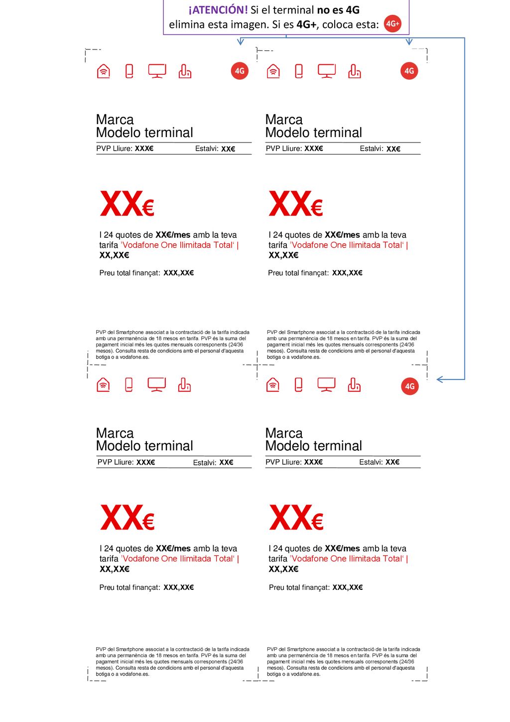 XX€ XX€ XX€ XX€ Marca Modelo terminal Marca Modelo terminal