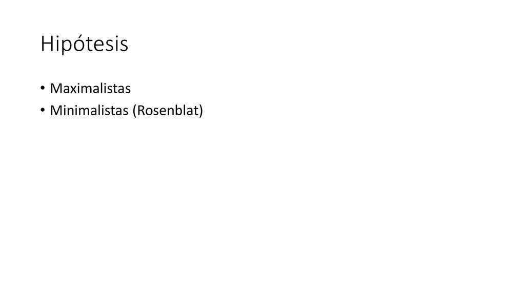 Hipótesis Maximalistas Minimalistas (Rosenblat)