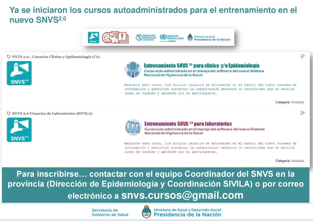Ya se iniciaron los cursos autoadministrados para el entrenamiento en el nuevo SNVS2.0