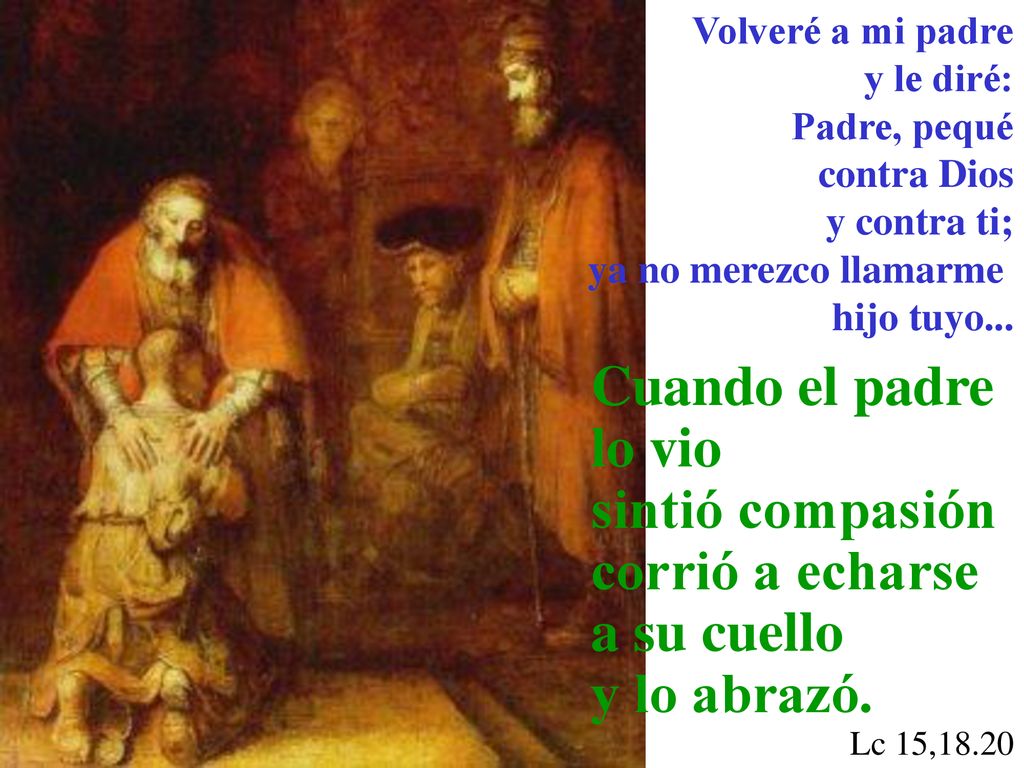 Cuando el padre lo vio sintió compasión corrió a echarse a su cuello