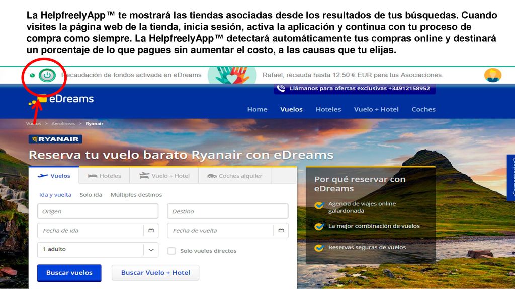 La HelpfreelyApp™ te mostrará las tiendas asociadas desde los resultados de tus búsquedas.