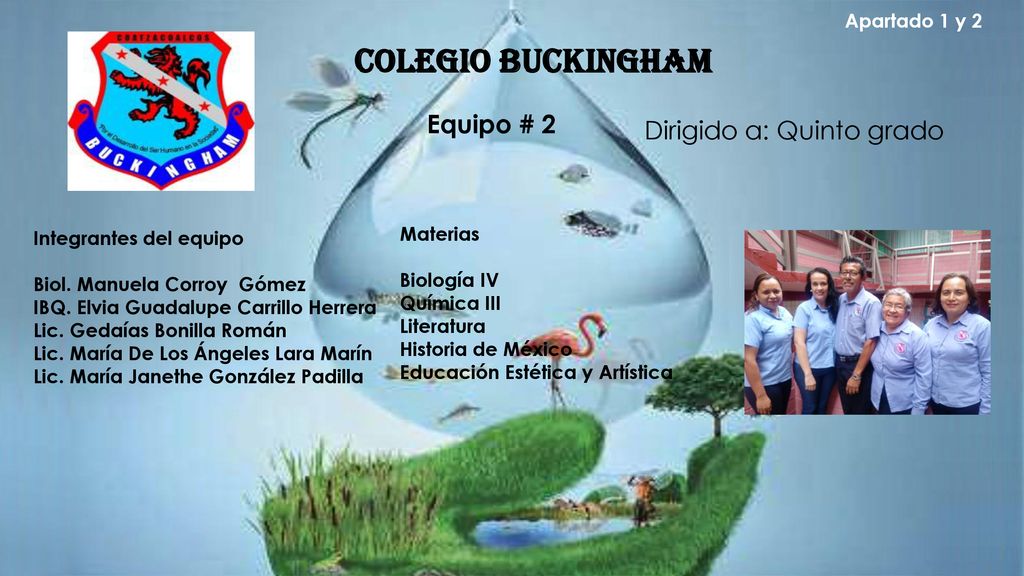 Colegio Buckingham Equipo # 2 Dirigido a: Quinto grado Apartado 1 y 2