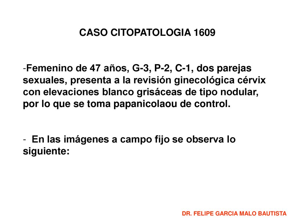 En las imágenes a campo fijo se observa lo siguiente: