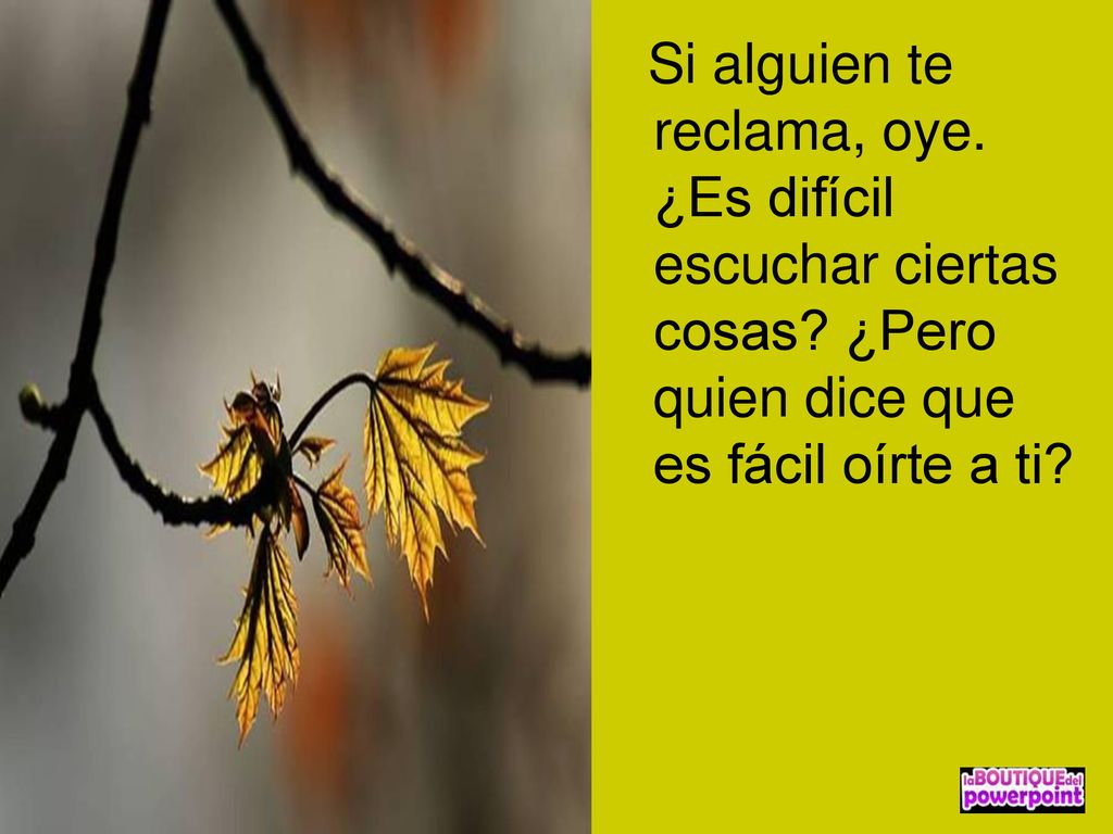 Si alguien te reclama, oye. ¿Es difícil escuchar ciertas cosas