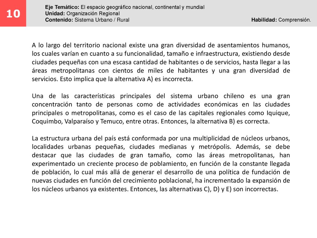 10 Eje Temático: El espacio geográfico nacional, continental y mundial. Unidad: Organización Regional.