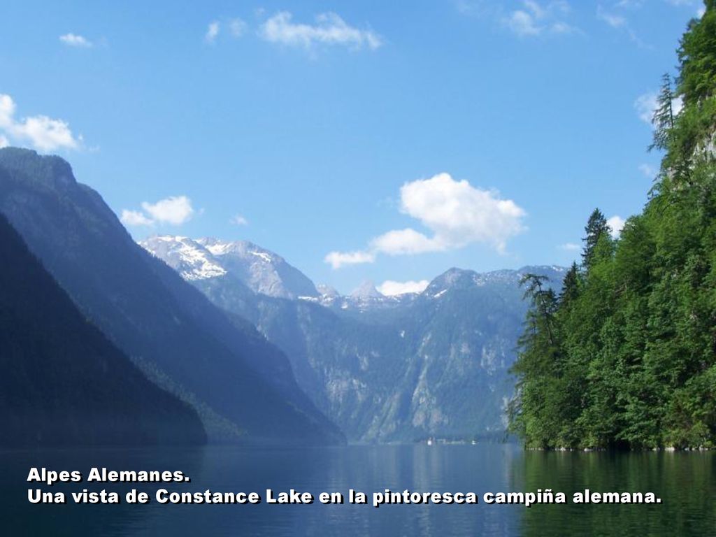 Alpes Alemanes. Una vista de Constance Lake en la pintoresca campiña alemana.
