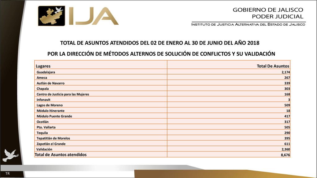 TOTAL DE ASUNTOS ATENDIDOS DEL 02 DE ENERO AL 30 DE JUNIO DEL AÑO 2018