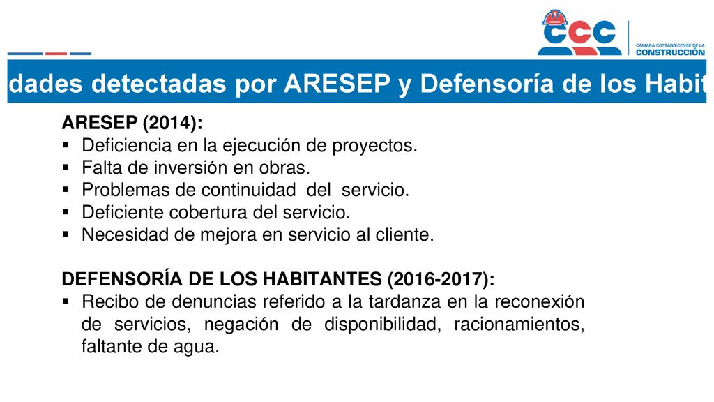 Debilidades detectadas por ARESEP y Defensoría de los Habitantes