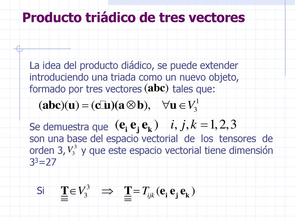 Producto triádico de tres vectores