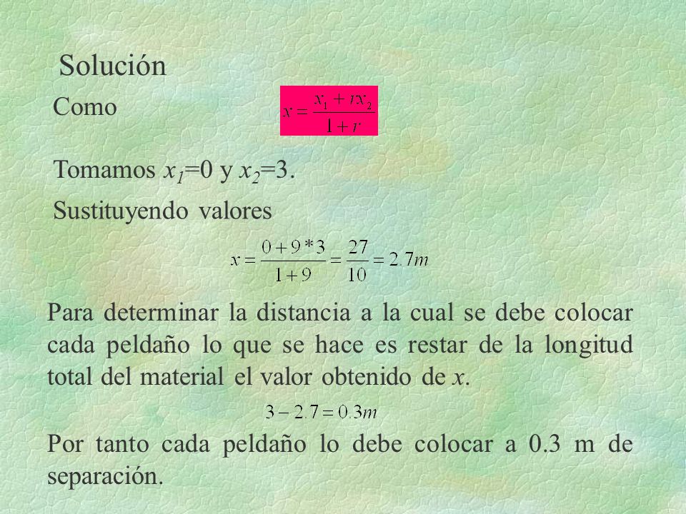 Solución Como Tomamos x1=0 y x2=3. Sustituyendo valores