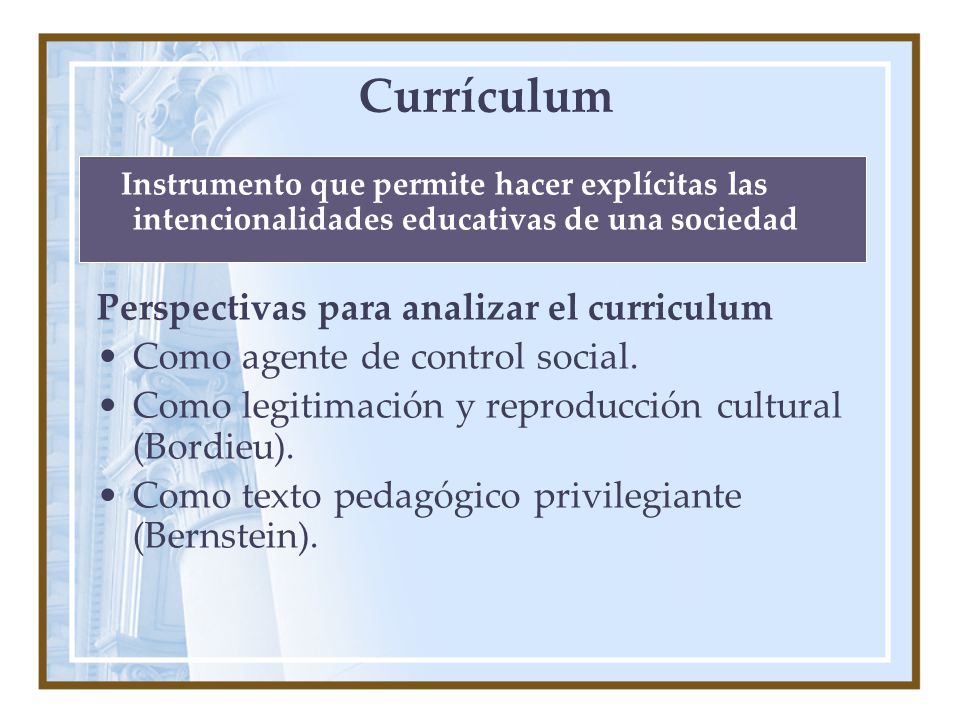 Currículum Perspectivas para analizar el curriculum