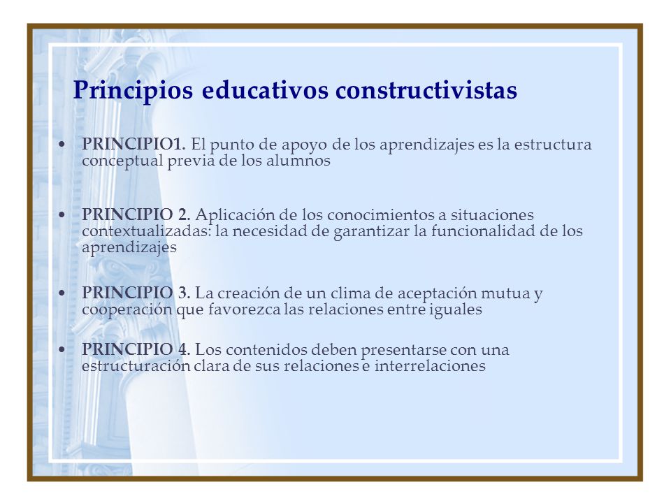 Principios educativos constructivistas