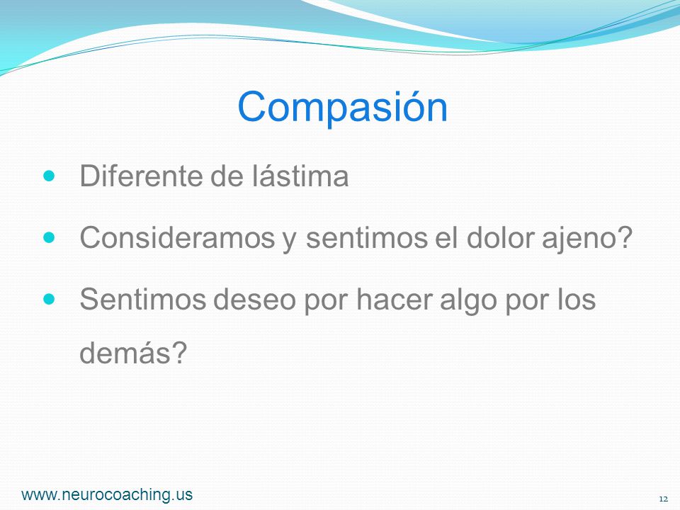 Compasión Diferente de lástima Consideramos y sentimos el dolor ajeno