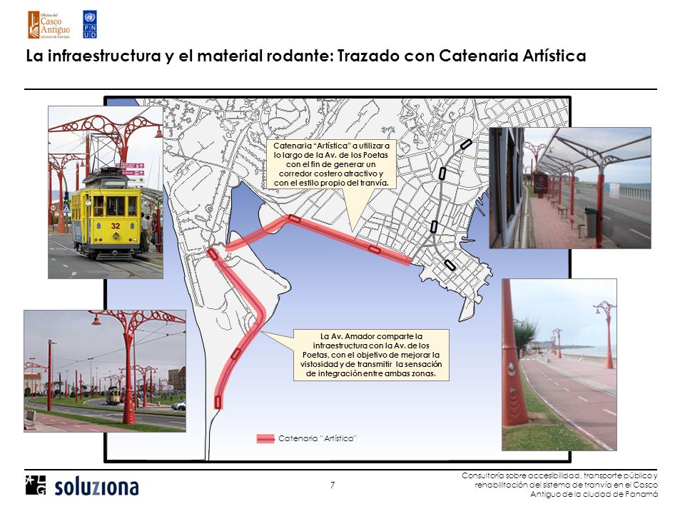 La infraestructura y el material rodante: Trazado con Catenaria Transparente