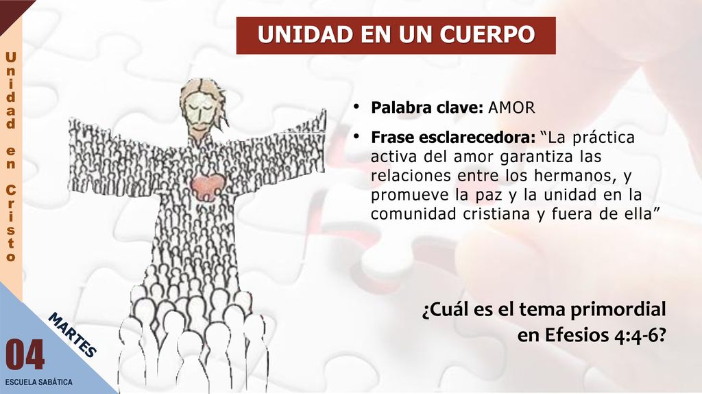 04 UNIDAD EN UN CUERPO ¿Cuál es el tema primordial en Efesios 4:4-6