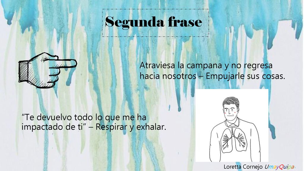 Segunda frase Atraviesa la campana y no regresa hacia nosotros – Empujarle sus cosas.