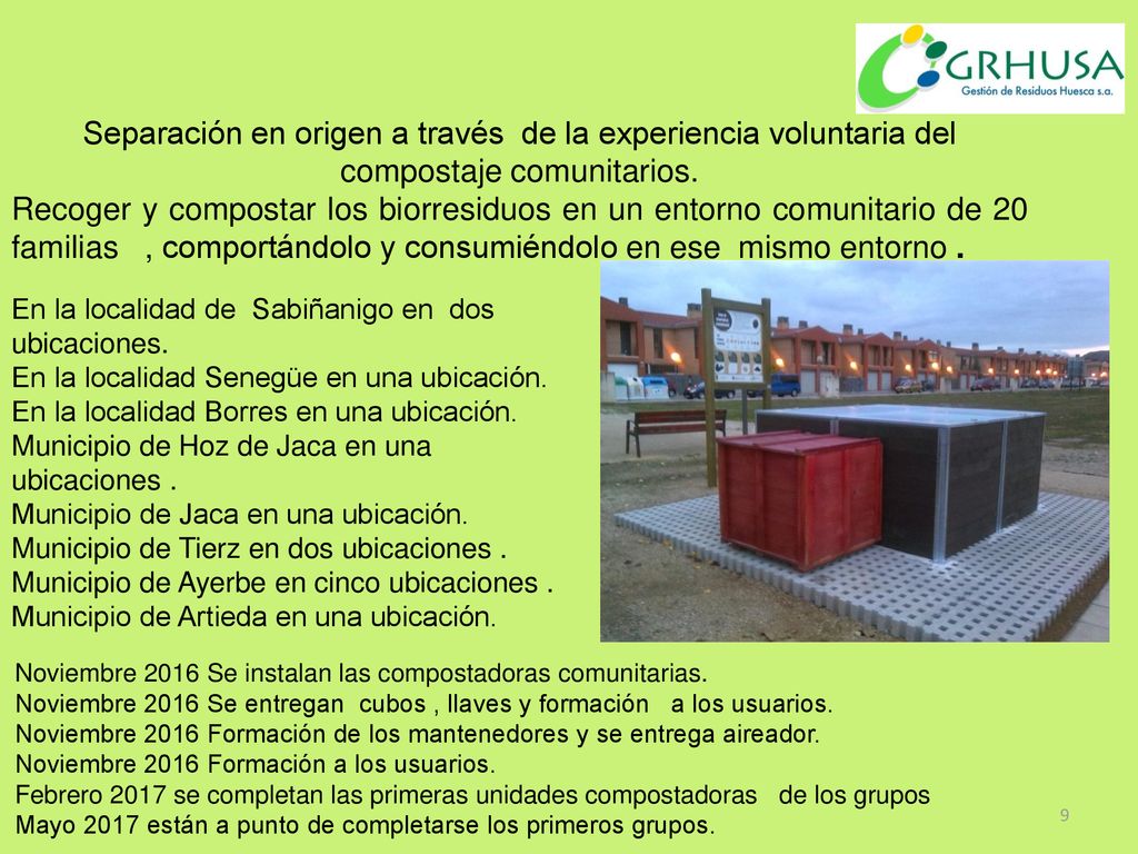 Separación en origen a través de la experiencia voluntaria del compostaje comunitarios.