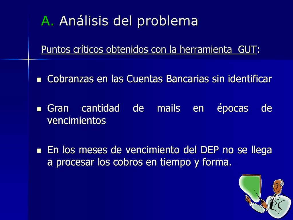 A. Análisis del problema Puntos críticos obtenidos con la herramienta GUT: