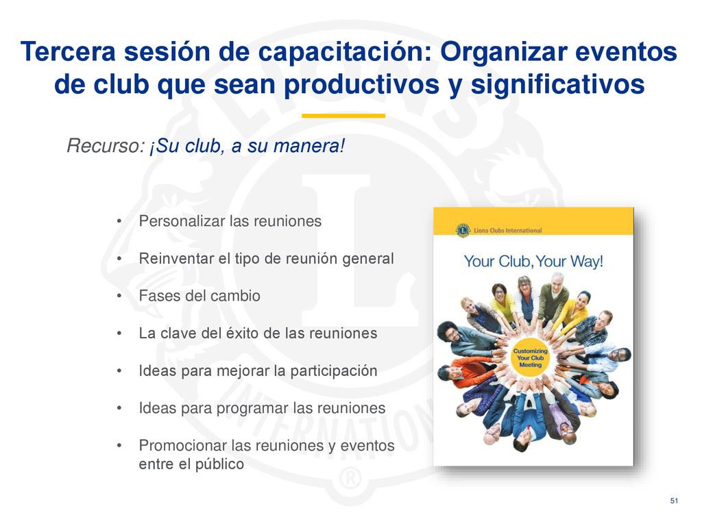 Tercera sesión de capacitación: Organizar eventos de club que sean productivos y significativos