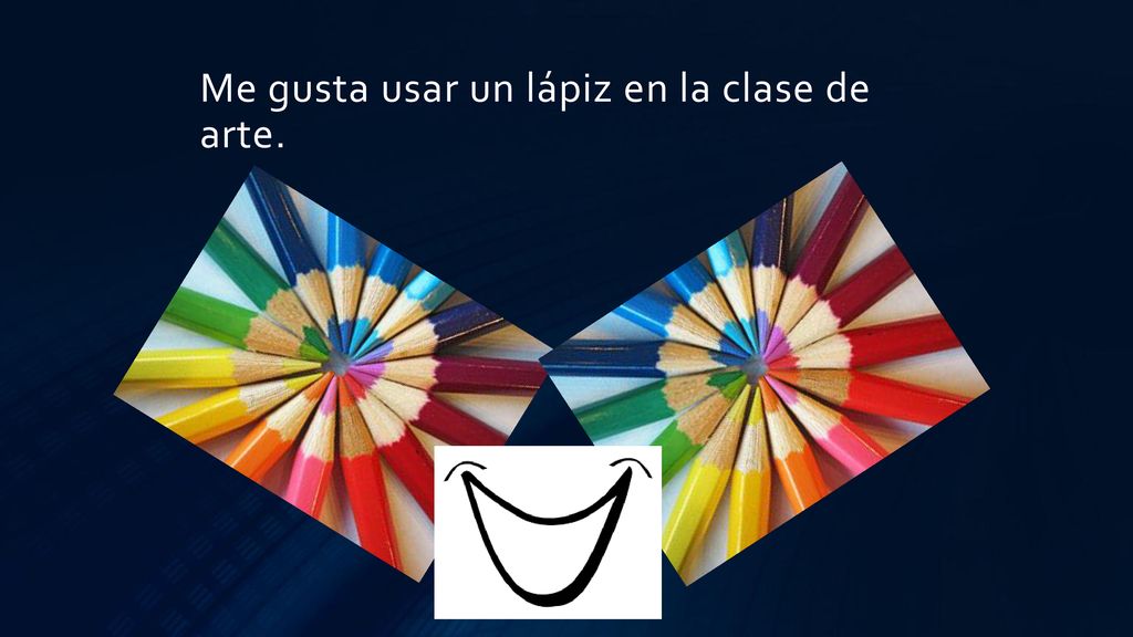 Me gusta usar un lápiz en la clase de arte.