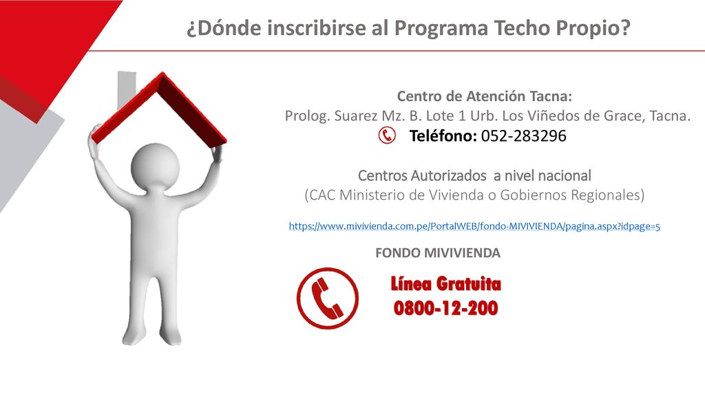 ¿Dónde inscribirse al Programa Techo Propio Centro de Atención Tacna: