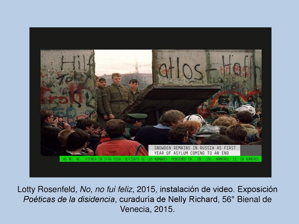 Lotty Rosenfeld, No, no fui feliz, 2015, instalación de video