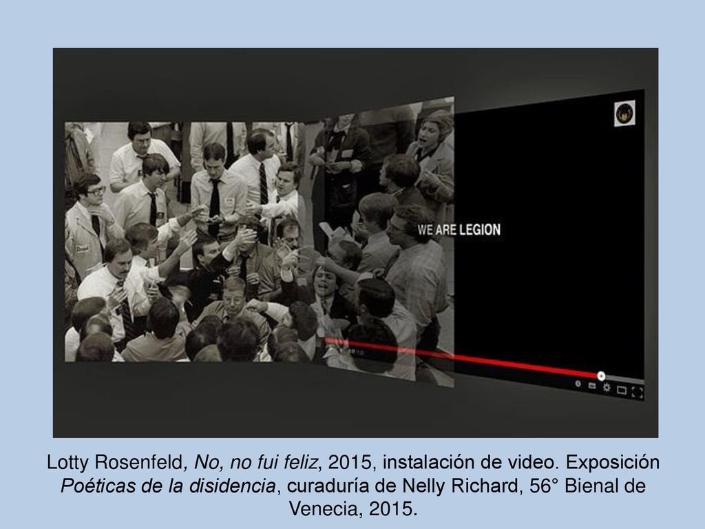 Lotty Rosenfeld, No, no fui feliz, 2015, instalación de video