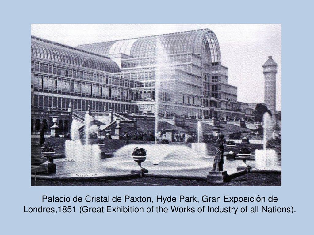 Palacio de Cristal de Paxton, Hyde Park, Gran Exposición de Londres,1851 (Great Exhibition of the Works of Industry of all Nations).
