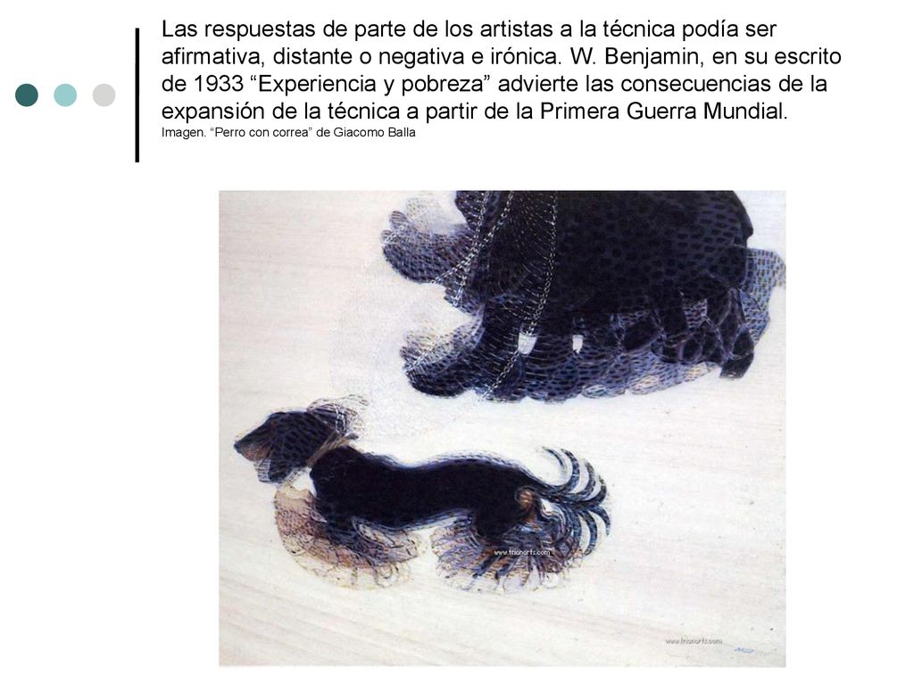 Las respuestas de parte de los artistas a la técnica podía ser afirmativa, distante o negativa e irónica.