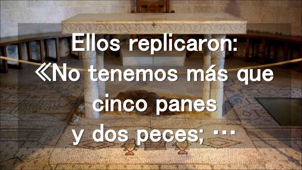 Ellos replicaron: «No tenemos más que cinco panes y dos peces; …