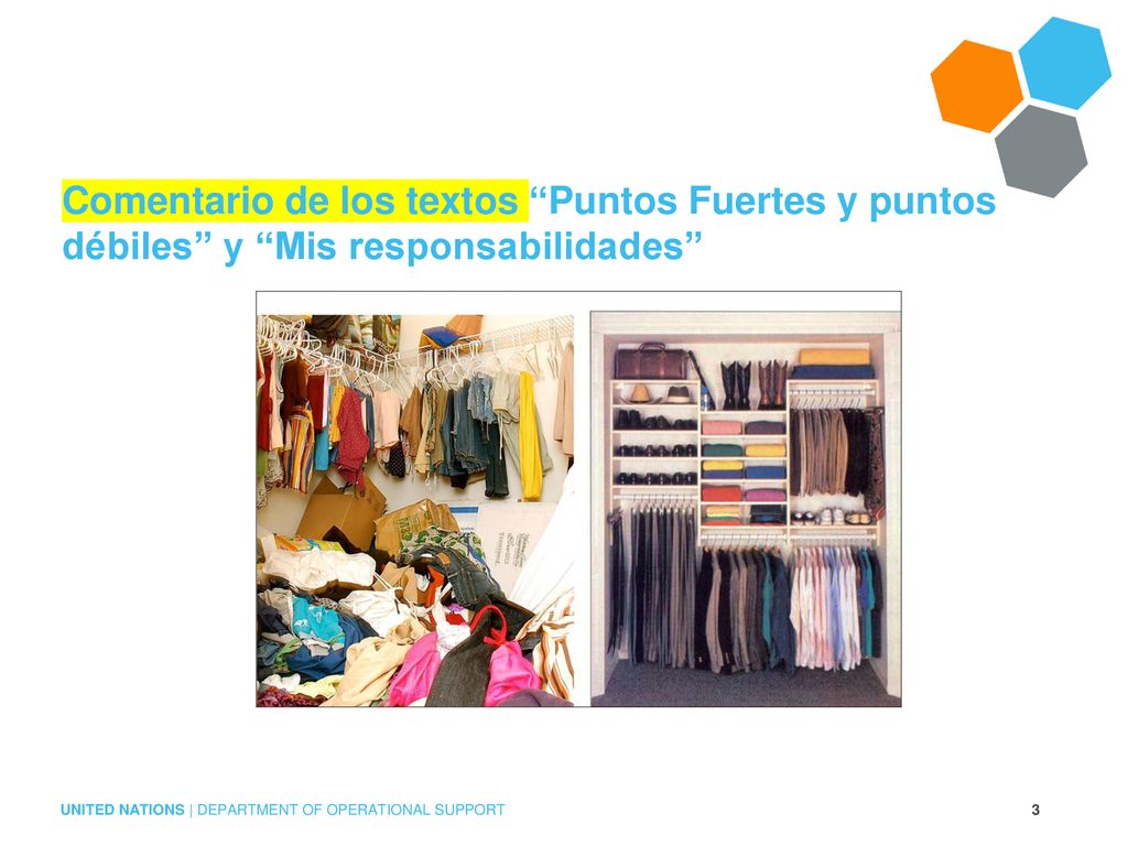 Comentario de los textos Puntos Fuertes y puntos débiles y Mis responsabilidades