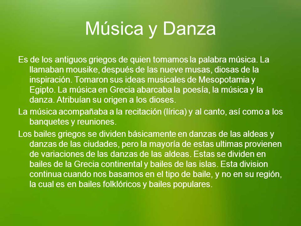 Música y Danza